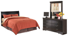 Load image into Gallery viewer, Huey Vineyard Queen Sleigh Headboard with Mirrored Dresser
