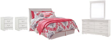 Load image into Gallery viewer, Anarasia Full Sleigh Headboard with Mirrored Dresser and 2 Nightstands
