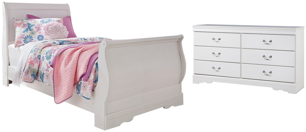 Anarasia Twin Sleigh Bed with Dresser