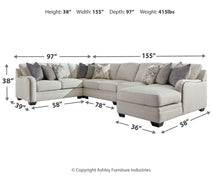 Load image into Gallery viewer, Dellara 5-Piece Sectional with Ottoman

