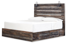Load image into Gallery viewer, Drystan King Panel Bed with 2 Storage Drawers with Mirrored Dresser and 2 Nightstands
