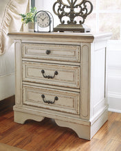 Load image into Gallery viewer, Realyn King Upholstered Panel Bed with Mirrored Dresser and 2 Nightstands
