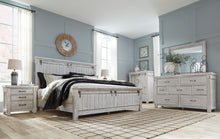 Load image into Gallery viewer, Brashland Queen Panel Bed with Mirrored Dresser, Chest and Nightstand

