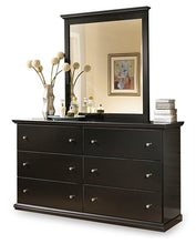 Load image into Gallery viewer, Maribel Twin Panel Headboard with Mirrored Dresser
