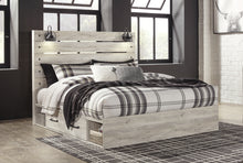 Load image into Gallery viewer, Cambeck King Panel Bed with 2 Storage Drawers with Mirrored Dresser and Chest
