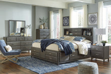 Load image into Gallery viewer, Caitbrook Queen Storage Bed with 8 Storage Drawers with Mirrored Dresser and Chest
