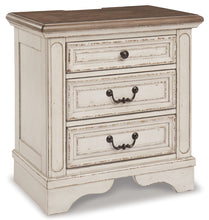 Load image into Gallery viewer, Realyn Queen Upholstered Panel Bed with Mirrored Dresser, Chest and Nightstand
