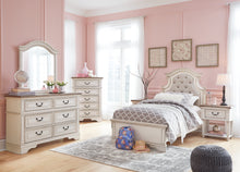 Load image into Gallery viewer, Realyn Twin Panel Bed with Mirrored Dresser, Chest and Nightstand
