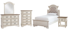 Load image into Gallery viewer, Realyn Twin Panel Bed with Mirrored Dresser, Chest and Nightstand
