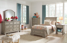 Load image into Gallery viewer, Lettner Twin Sleigh Bed with Mirrored Dresser, Chest and 2 Nightstands
