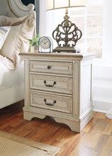 Load image into Gallery viewer, Realyn Queen Upholstered Panel Bed with Mirrored Dresser and 2 Nightstands
