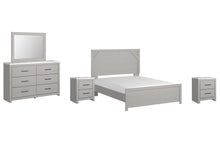 Load image into Gallery viewer, Cottonburg Queen Panel Bed with Mirrored Dresser and 2 Nightstands
