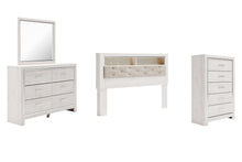 Load image into Gallery viewer, Altyra King Bookcase Headboard with Mirrored Dresser and Chest
