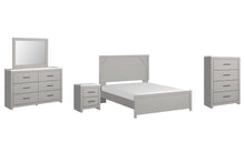 Load image into Gallery viewer, Cottonburg Queen Panel Bed with Mirrored Dresser, Chest and Nightstand
