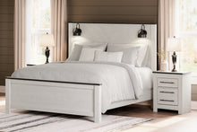 Load image into Gallery viewer, Schoenberg King Panel Bed with Mirrored Dresser and Chest
