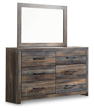 Load image into Gallery viewer, Drystan Full Bookcase Bed with 4 Storage Drawers with Mirrored Dresser and Chest

