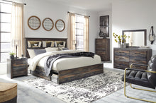 Load image into Gallery viewer, Drystan King Bookcase Bed with 4 Storage Drawers with Mirrored Dresser, Chest and 2 Nightstands
