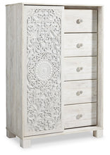 Load image into Gallery viewer, Paxberry King Panel Bed with Mirrored Dresser, Chest and 2 Nightstands

