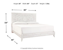 Load image into Gallery viewer, Paxberry King Panel Bed with Mirrored Dresser
