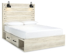 Load image into Gallery viewer, Cambeck Queen Panel Bed with 2 Storage Drawers with Mirrored Dresser and Nightstand
