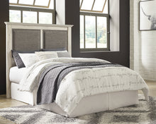 Load image into Gallery viewer, Cambeck Queen Upholstered Panel Headboard with Mirrored Dresser and Chest
