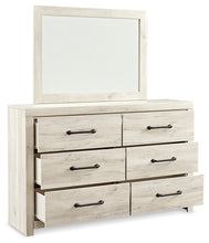 Load image into Gallery viewer, Cambeck King Upholstered Panel Bed with Mirrored Dresser
