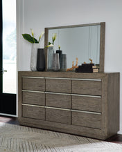 Load image into Gallery viewer, Anibecca Queen Upholstered Panel Bed with Mirrored Dresser and 2 Nightstands
