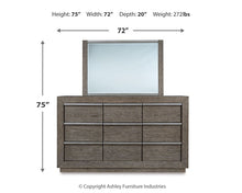Load image into Gallery viewer, Anibecca King Upholstered Bed with Mirrored Dresser

