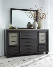 Load image into Gallery viewer, Foyland Queen Panel Storage Bed with Mirrored Dresser and 2 Nightstands
