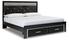 Load image into Gallery viewer, Kaydell King Upholstered Panel Storage Platform Bed with Mirrored Dresser
