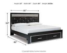 Load image into Gallery viewer, Kaydell King Upholstered Panel Storage Platform Bed with Mirrored Dresser
