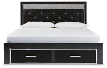 Load image into Gallery viewer, Kaydell King Upholstered Panel Storage Bed with Mirrored Dresser

