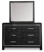 Load image into Gallery viewer, Kaydell King Upholstered Panel Platform Bed with Mirrored Dresser and 2 Nightstands

