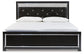 Kaydell King Upholstered Panel Bed with Mirrored Dresser and Chest