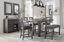 Load image into Gallery viewer, Myshanna Counter Height Dining Table and 4 Barstools and Bench with Storage

