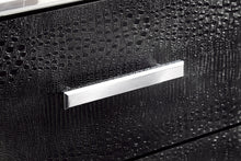 Load image into Gallery viewer, Kaydell King Upholstered Panel Headboard with Mirrored Dresser
