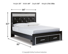 Load image into Gallery viewer, Kaydell Queen Upholstered Panel Storage Platform Bed with Dresser
