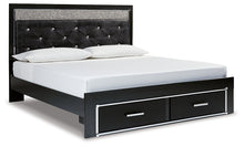 Load image into Gallery viewer, Kaydell King Upholstered Panel Storage Platform Bed with Mirrored Dresser and Chest
