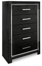 Load image into Gallery viewer, Kaydell King Upholstered Panel Storage Platform Bed with Mirrored Dresser and Chest
