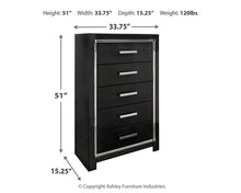 Load image into Gallery viewer, Kaydell King Upholstered Panel Storage Platform Bed with Mirrored Dresser and Chest
