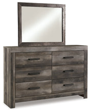 Load image into Gallery viewer, Wynnlow Queen Crossbuck Panel Bed with Mirrored Dresser, Chest and 2 Nightstands
