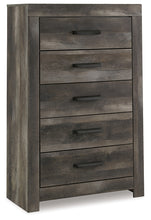 Load image into Gallery viewer, Wynnlow Queen Crossbuck Panel Bed with Mirrored Dresser, Chest and 2 Nightstands
