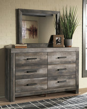 Load image into Gallery viewer, Wynnlow Queen Crossbuck Panel Bed with Mirrored Dresser, Chest and 2 Nightstands
