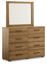 Load image into Gallery viewer, Dakmore Queen Upholstered Bed with Mirrored Dresser and Chest
