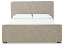 Load image into Gallery viewer, Dakmore Queen Upholstered Bed with Mirrored Dresser and Chest
