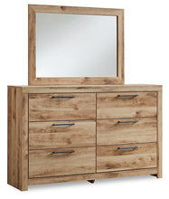 Load image into Gallery viewer, Hyanna Full Panel Headboard with Mirrored Dresser
