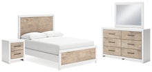Load image into Gallery viewer, Charbitt Full Panel Bed with Mirrored Dresser and Nightstand
